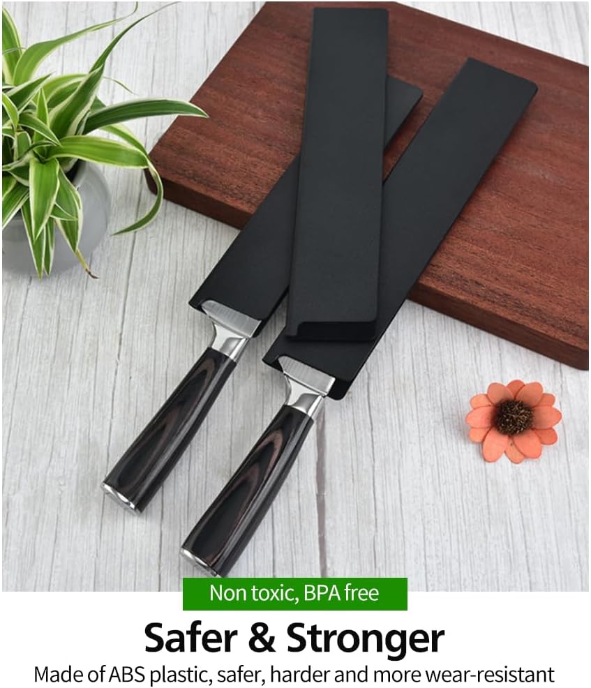 Knife Guards, 2/4/5/10/20pcs 4.7in - 12.2in Universal Knife Edge Guards, Non-BPA Knife Sheath, Waterproof Abrasion Resistant Felt Lined Knife Cover Sleeves Knife Protectors(2pcs 8.7" × 2")