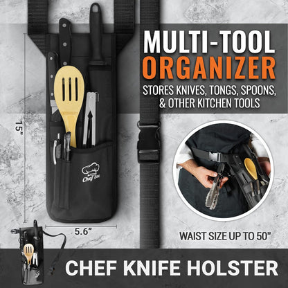 Chef Sac Knife Holster | Knife Scabbard | Chef Knife Belt Holder | Chef Tools Belt Knife Holster | Professional Chef Knife Case | Place Knives with Sheaths