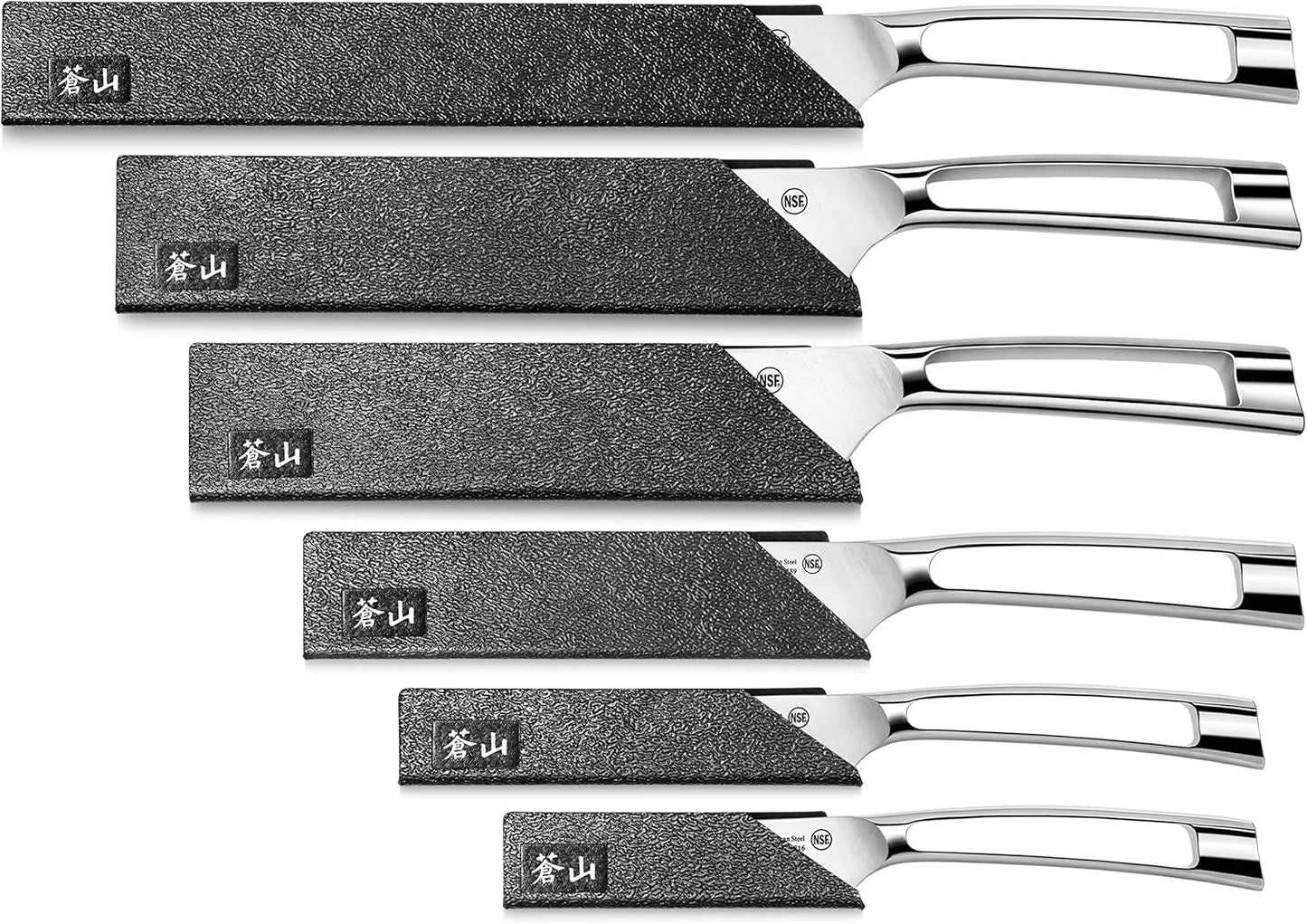 Cangshan 61741 6-Piece Knife Edge Guard Set, Black